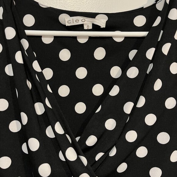 Cleo Black & White Polka Dot Dress – Size M - Picture 2 of 5
